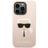 Karl Lagerfeld KLHCP14LSLKHLP iPhone 14 Pro 6,1 hardcase różowy/pink Silicone Karl`s Head